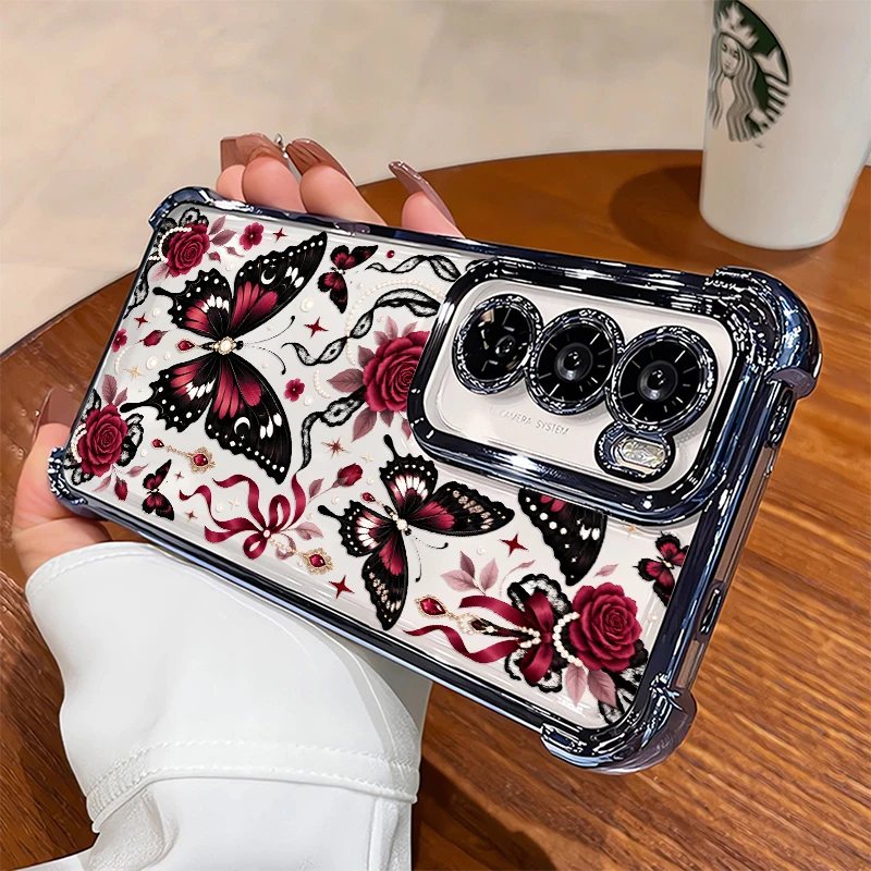 Oppo A78 - Beautiful Flowers Butterflies Phone Case For