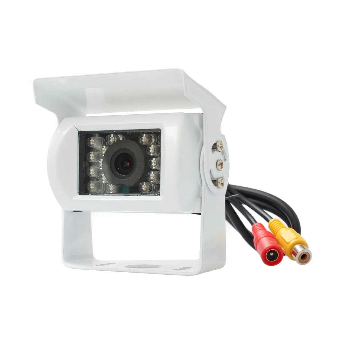 DIYKIT CVBS Signal 4PIN RCA HD CCD IR Night Vision Car Rear View Reversing Parking Camera for Truck Van Bus Lorry White
