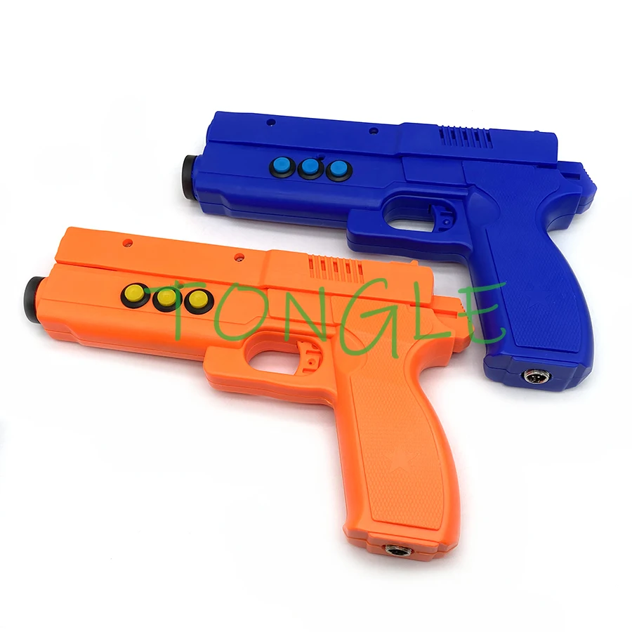 USB Arcade Game Light Gun with 4 LED Sensor Motor, Electromagnet Vibration Recoil, Simulated Shooting Gamepad