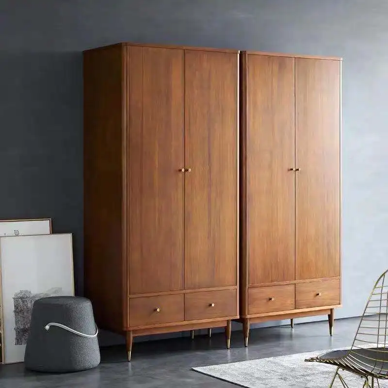 

Nordic Solid Wood Wardrobe Combination Sliding Door Overall Multifunctional Wardrobe Simple Modern Storage