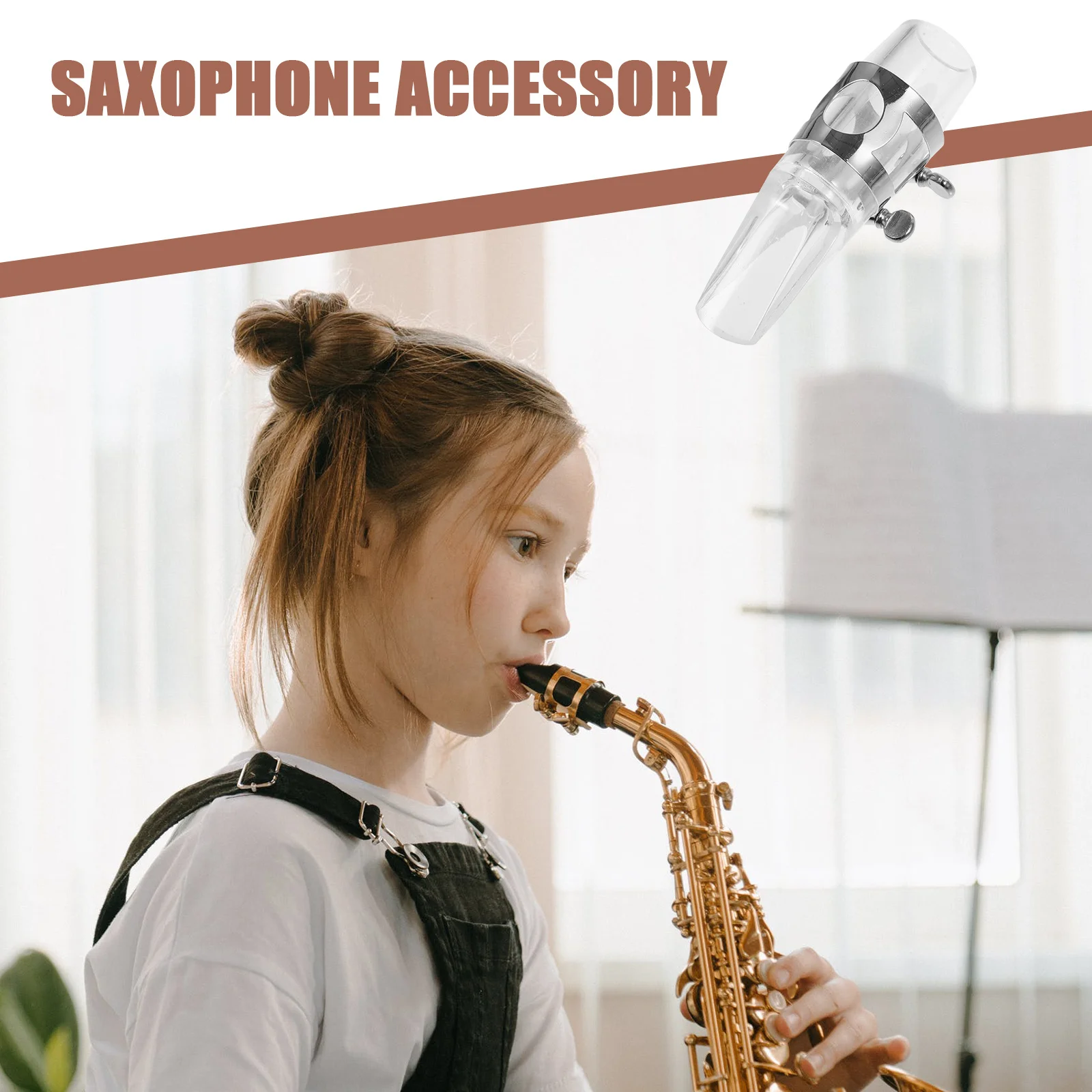 

Alto Sax Mouthpieces Ligature Reed Cap Portable Practice Tool for Soprano Tenor Saxophones Wind Instrument Accessories