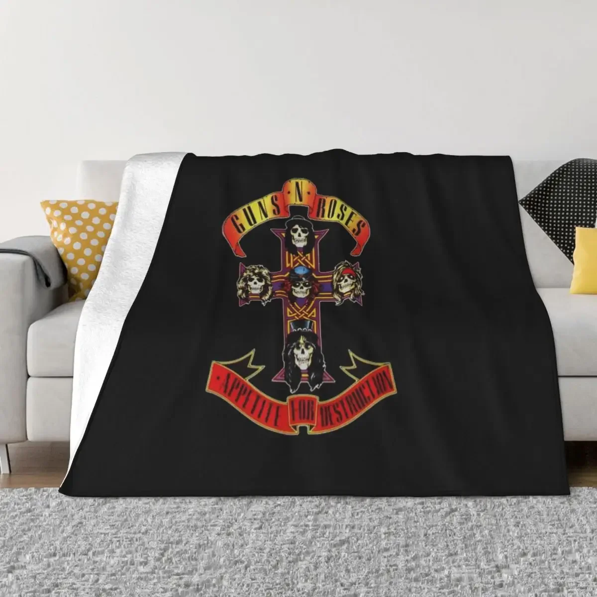 

Guns N Roses Anime Baby Blanket Sofa Cover Flannel Winter Cartoon Super Soft Warm Babe Carpets For Sofa Travel Rug Piece