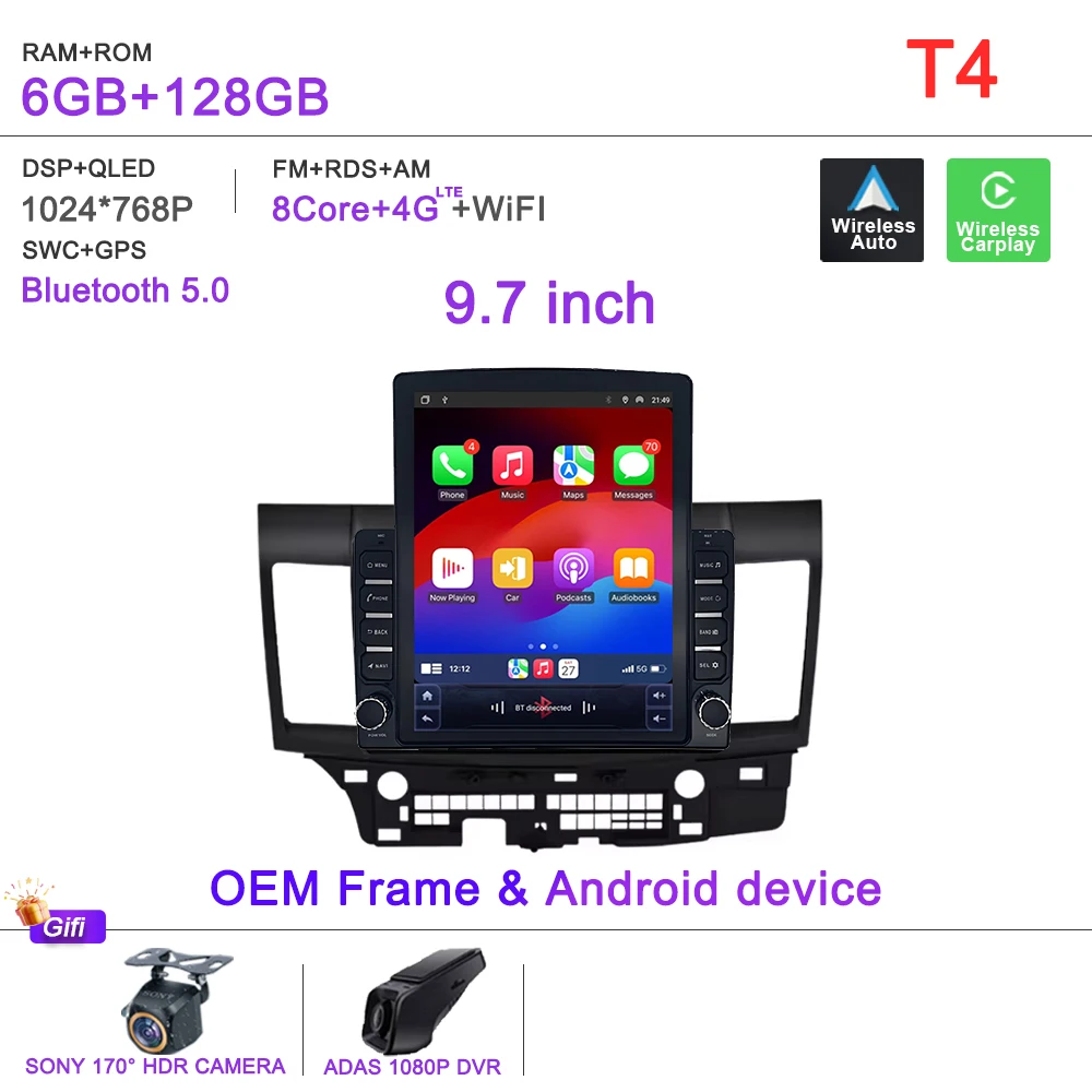 Android 15 Auto Voor Mitsubishi Lancer 10 CY 2007-2017 GPS Navigatie High-performance CPU Dvd-speler auto Stereo Head Unit Wifi