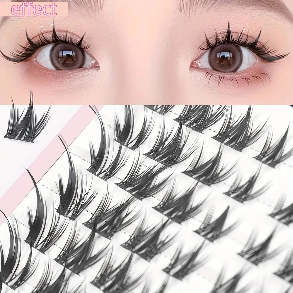 256 cluster false eyelash glue set+double head glue+special eyelash clip, natural appearance anime false eyelashes, C roll