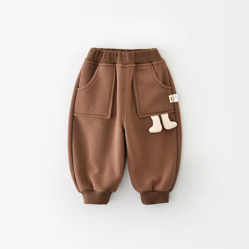 

MILANCEL Winter Baby Thicken Casual Pants 6M-3T High Waisted Infant Girls Sweatpants Loose Toddler Fleece Padded Trousers