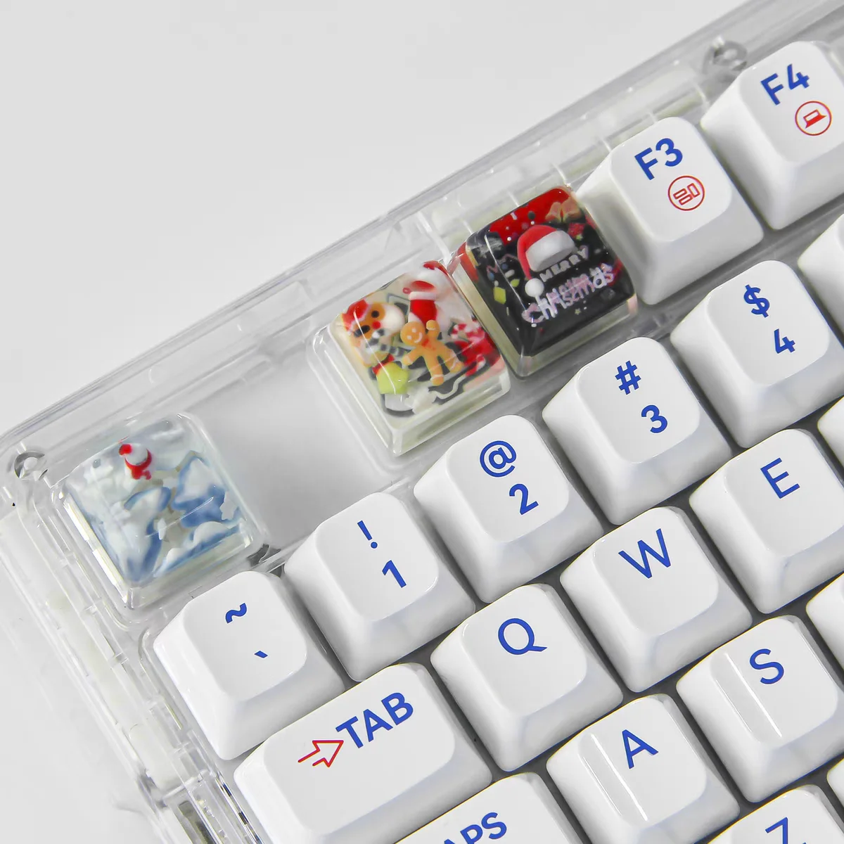 Individual Cartoon Keycap Christmas Festival Snow Element Christmas Present Mechanical Keyboard  Resin Transparent Euphotic Gift