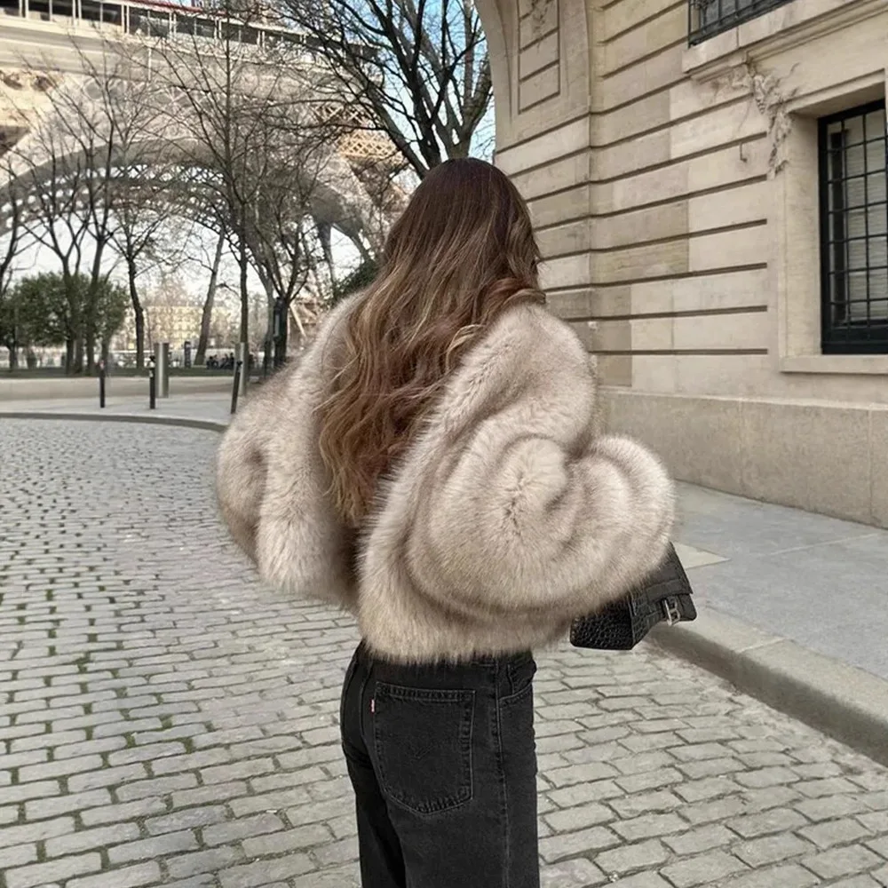 Faux Fur Coat for Women 2026 Winter New in Elegant Long Sleeve Top Fluffy Cardiga Hot Outerwears Jackets Female