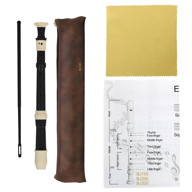 11UE Removable Baroque Clarinet 8 Hole ABS Clarinet With Fingering Chart Instructions for Student Beginners Easy to Use