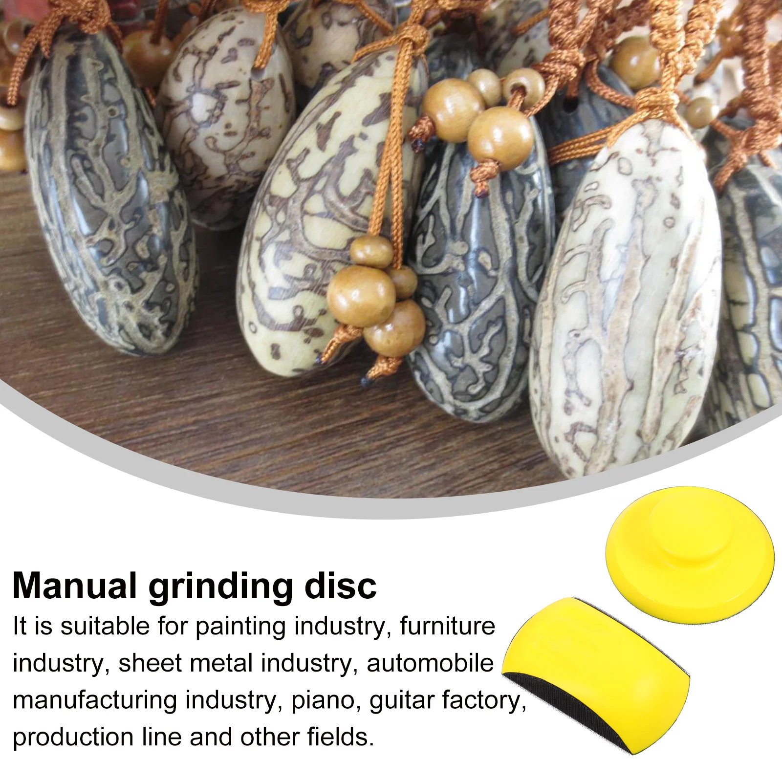 

2 шт. желтых абразивных дисков из полиуретана для ручной шлифовки, прочный полировальный инструмент для реставрации мебели и ремонта автомобилей, диск из полиуретана
