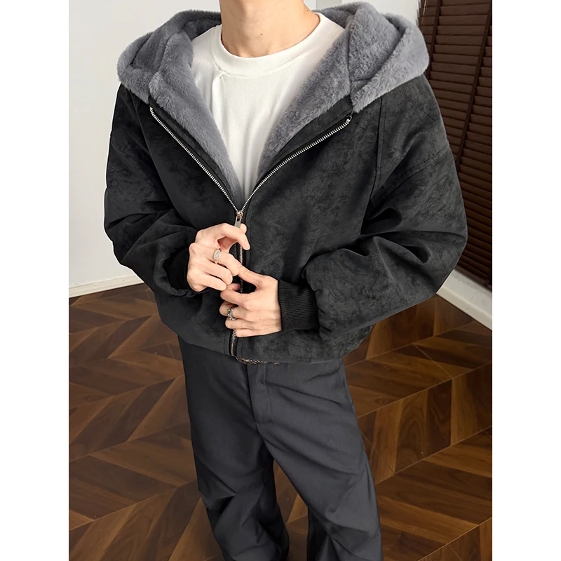 Winter Jacket Men Warm Fashion Thick Jacket Men Streetwear Korean Loose Short Coat Mens Thicken Hooded Jacket Male Outwear