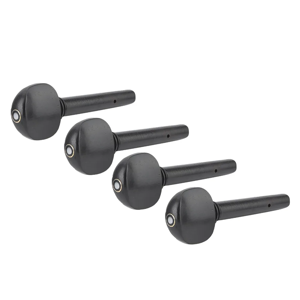 4PCS Professional Ebony Material Violin Tuning Pegs Black Color Violin String Pegs Fiddle Tuning Pegs For 1/2 1/4 1/8 Violin