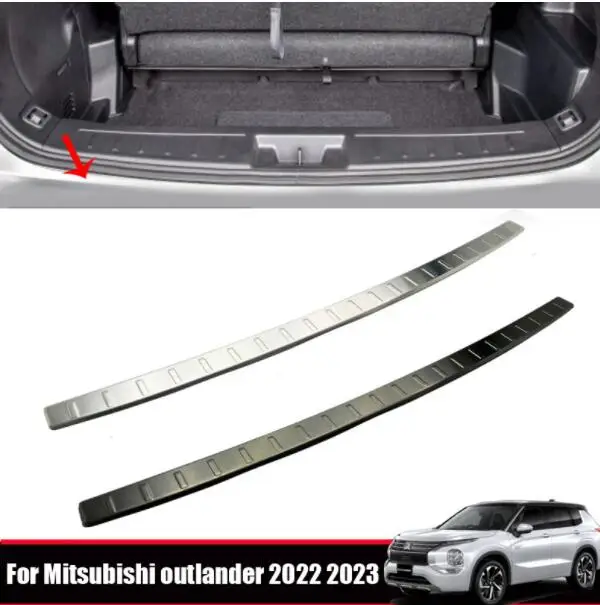 

For Mitsubishi Outlander 2022 2023 Stainless Steel Rear Bumper Protector Sill Trunk Inner outer guard plate Trim Car Styling F