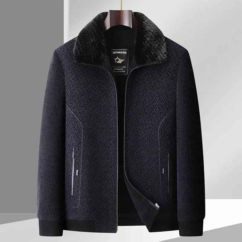 

New Arrival Fashion Suepr Large Winter Men's Lapel and Fleece with Thick Chenille Jacket Plus Size L XL 2XL3XL4XL5XL6XL 7XL 8XL