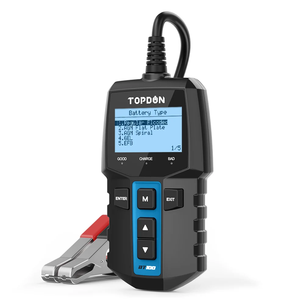 TOPDON BT100 12V Car Atuomotive Auto Battery Charge Discharge Analyzer Health Tester