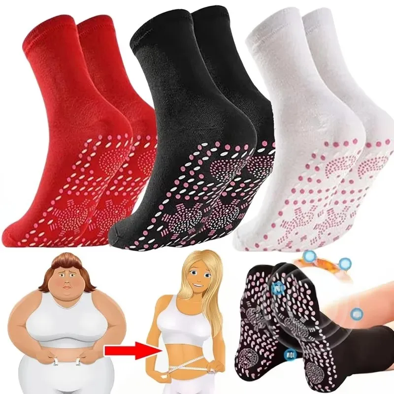

1/4pair Women'S Self Heating Magnetic Socks, Men'S Magnetic Therapy Journey, Comfortable Winter Warmth, Massage Socks, Press
