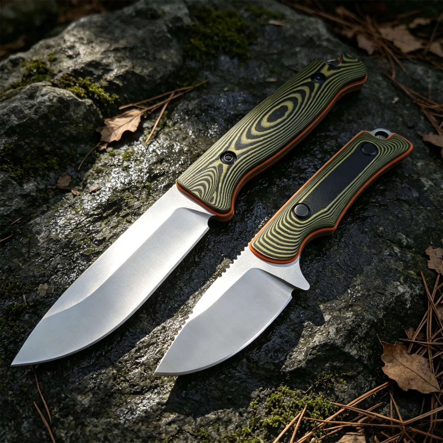 Fixed Blade Straight Knife 8Cr13Mov Stainless Steel Two-color G10 Handles Survival Combat Outdoor Gear - BM 15002/15017