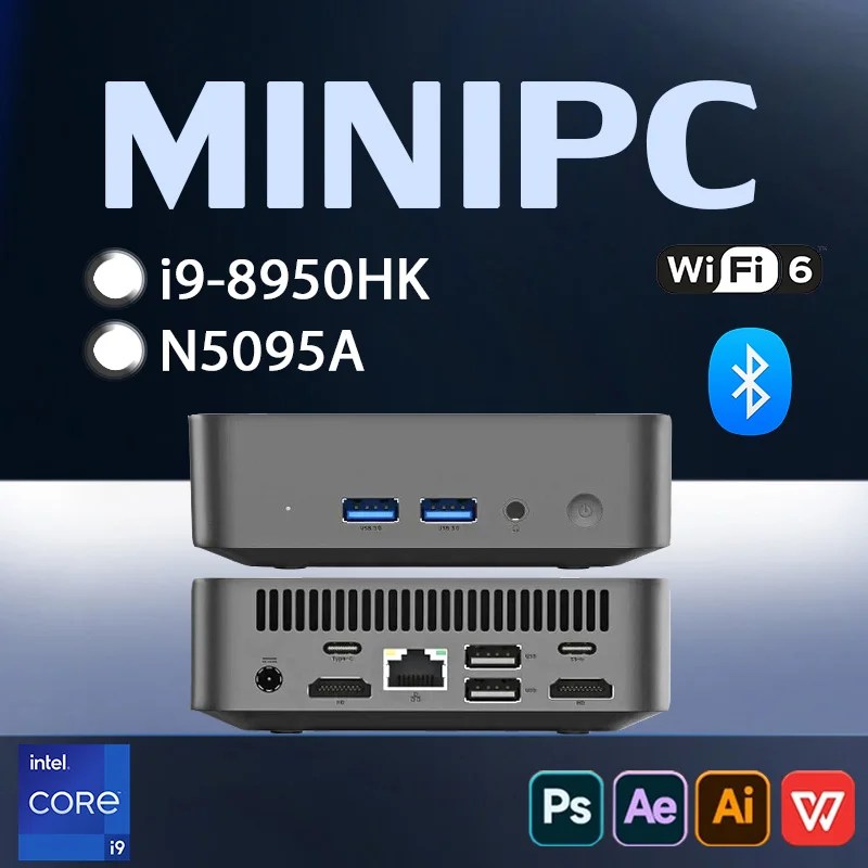 Mini computer Intel Core i9 8950HK mini pc computer Intel N5095A Windows 11 16GB RAM DDR4 1TB 2TB SSD WiFi 6 pc gaming computer