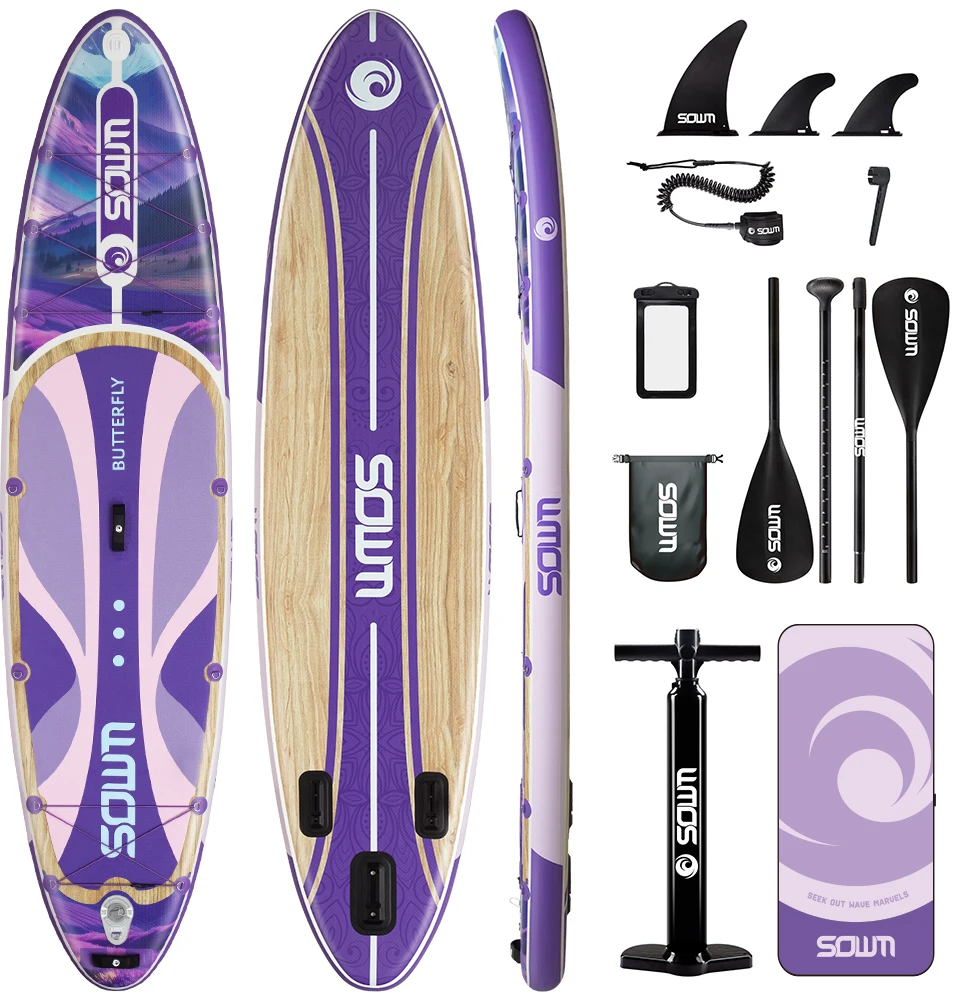 SOWM SUB 防水インフレータブルパドルボード 11 ''x34''x6'' 大人