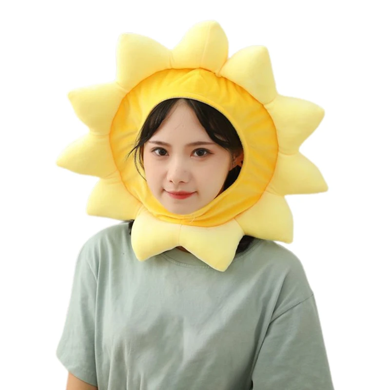 

Cartoon Yellow Plush Hat Funny Stuffed Toy Headgear Party Props N7YF