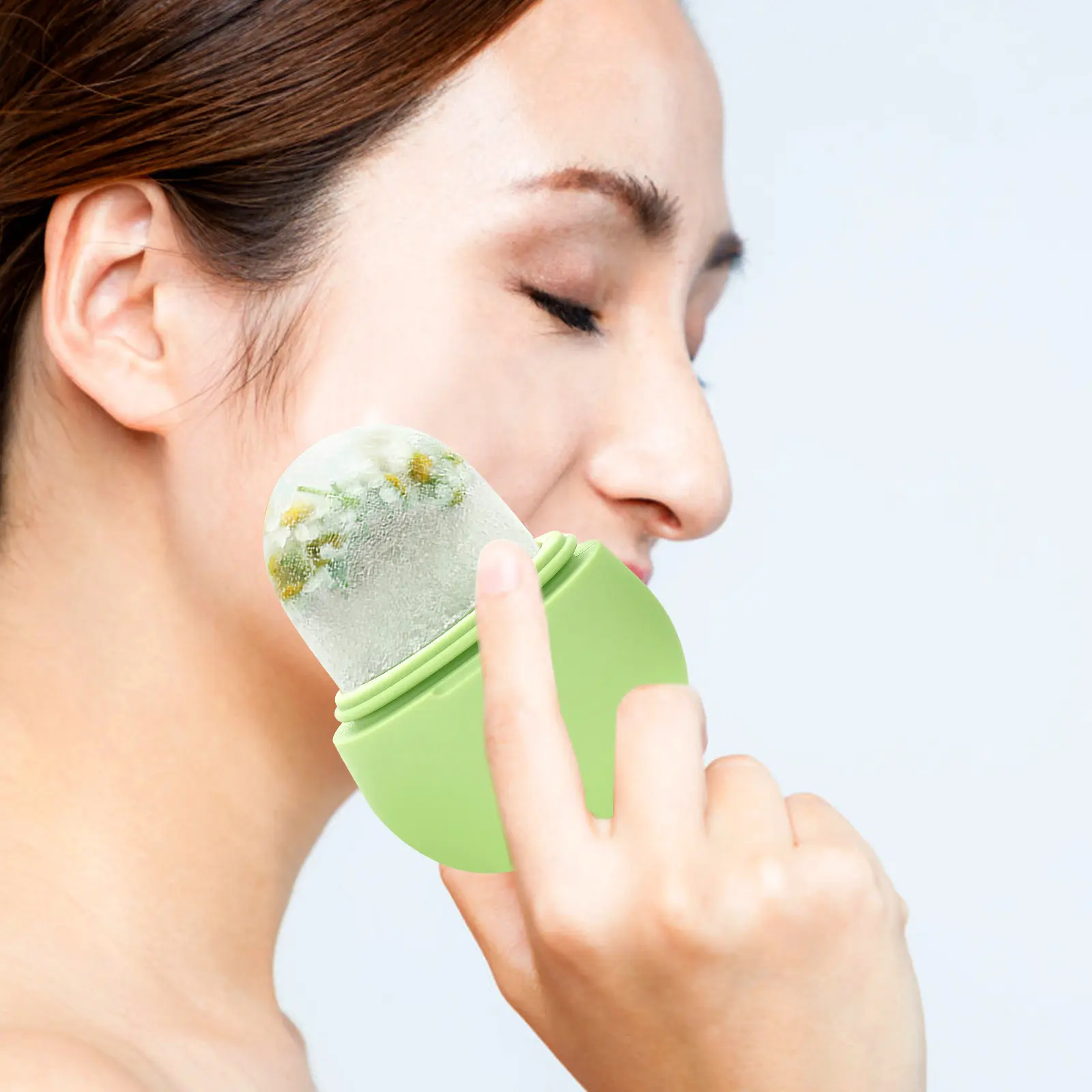 Face Ice Mold Silicone Facial Reusable Skin Massage Tool For Dark Circles Pore Minimizing Edema Relief Morning