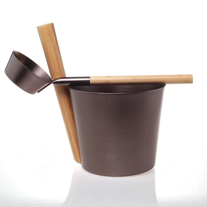 Anodizing  5L  Sauna Bucket and Ladles Sauna Room  High Quality Sauna Accessories