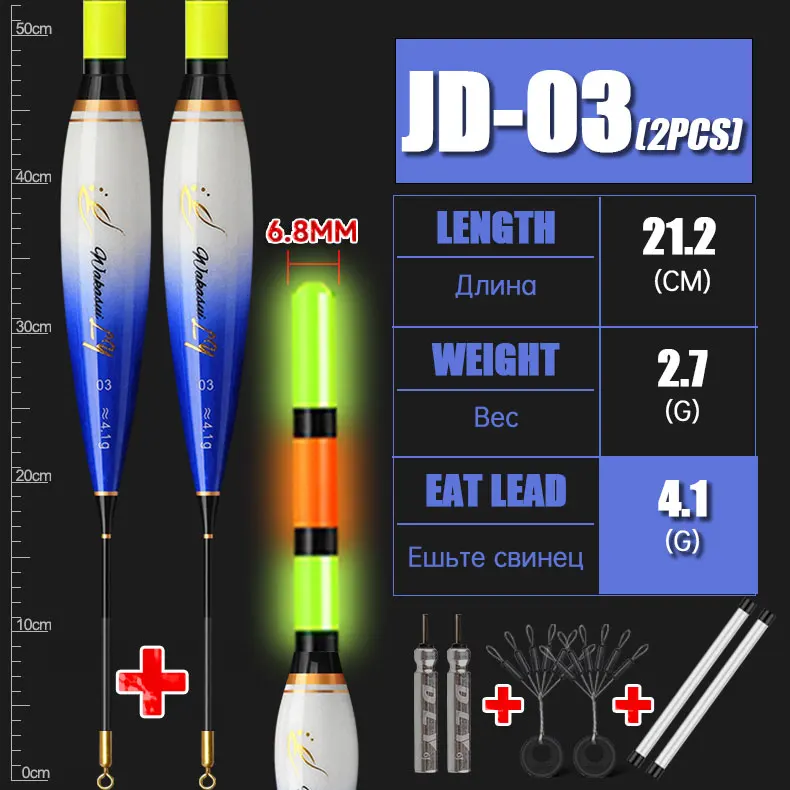 WAKASUI 2 Teile/satz Neue LED Elektronische Felsen Angeln Float Mit Einem Fernen Von 6,8 MM Hohe Empfindlichkeit Kurze Nacht angeln Float – Detail 8
