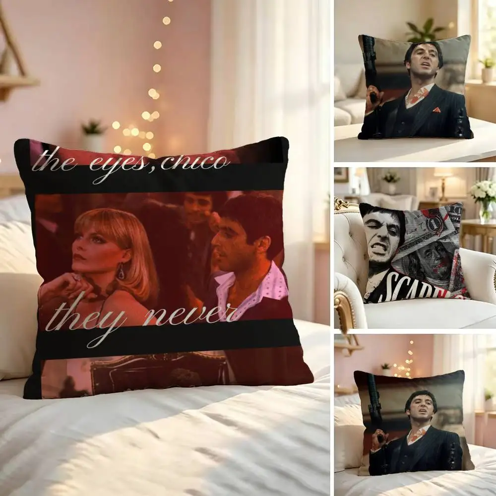 Tony Montana S-Scarface  Pillow Case Sofa Living Room for Bedroom Headboard Backrest Cushion Square Nap Time