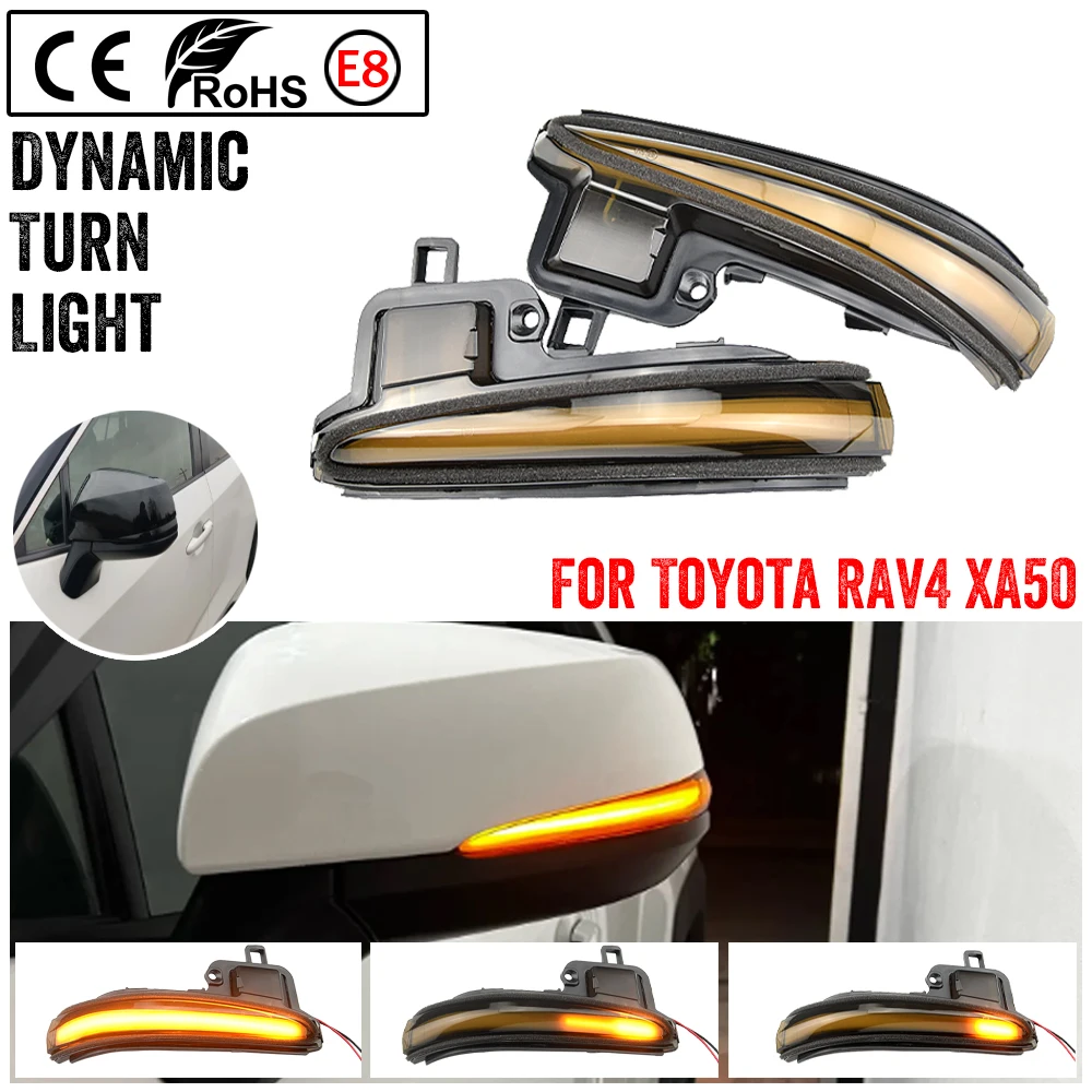 Side Repeater Flowing Light LED Dynamic Side Marker Turn Signal Lights Indicator Blinker Lamp For Toyota RAV4 XA50 2019 2020