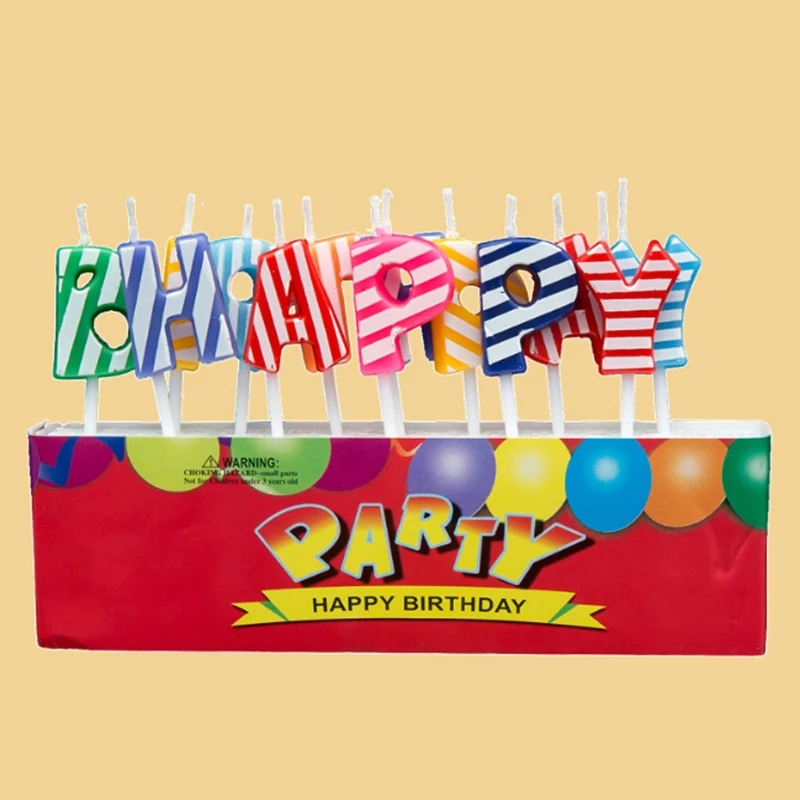 Happy Birthday Letter Candles Toothpick Cake Kids Party Decoration DropShipping