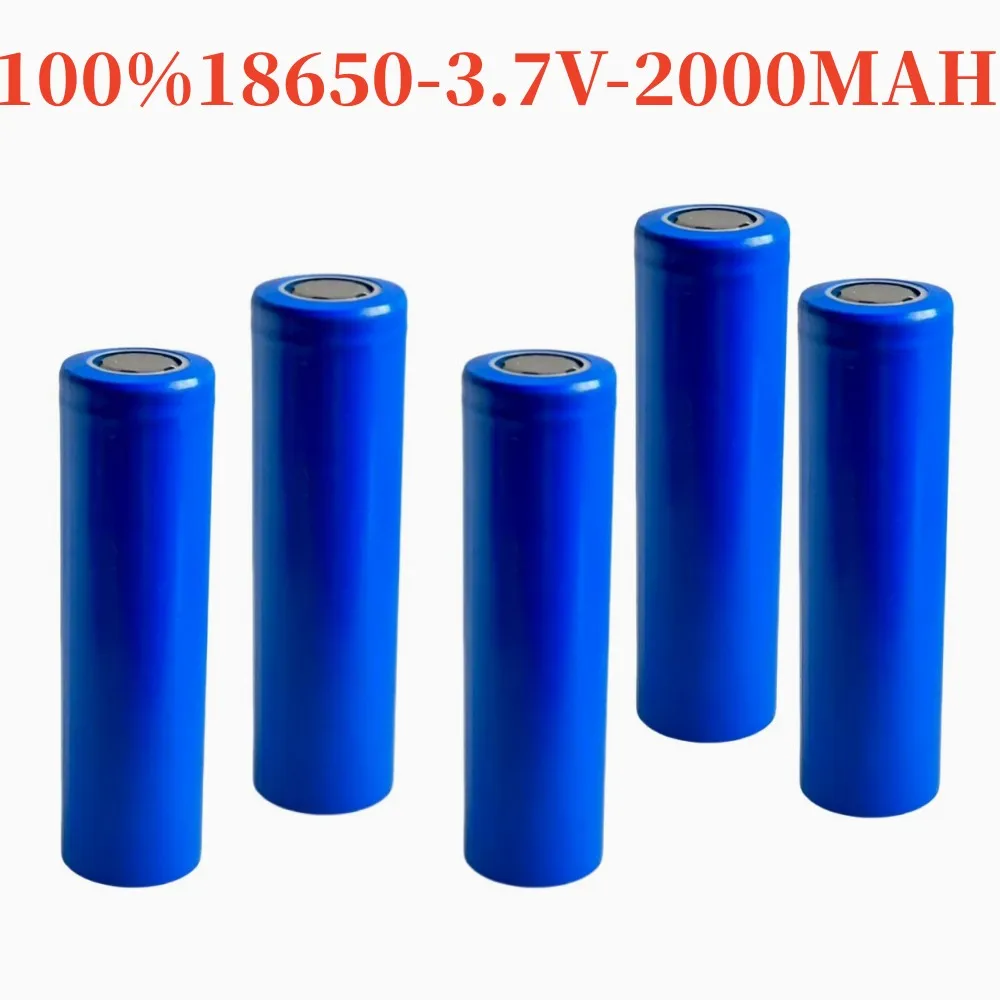 100% Original For 18650 2000mAh 3,7V Rechargeable Battery + Charger