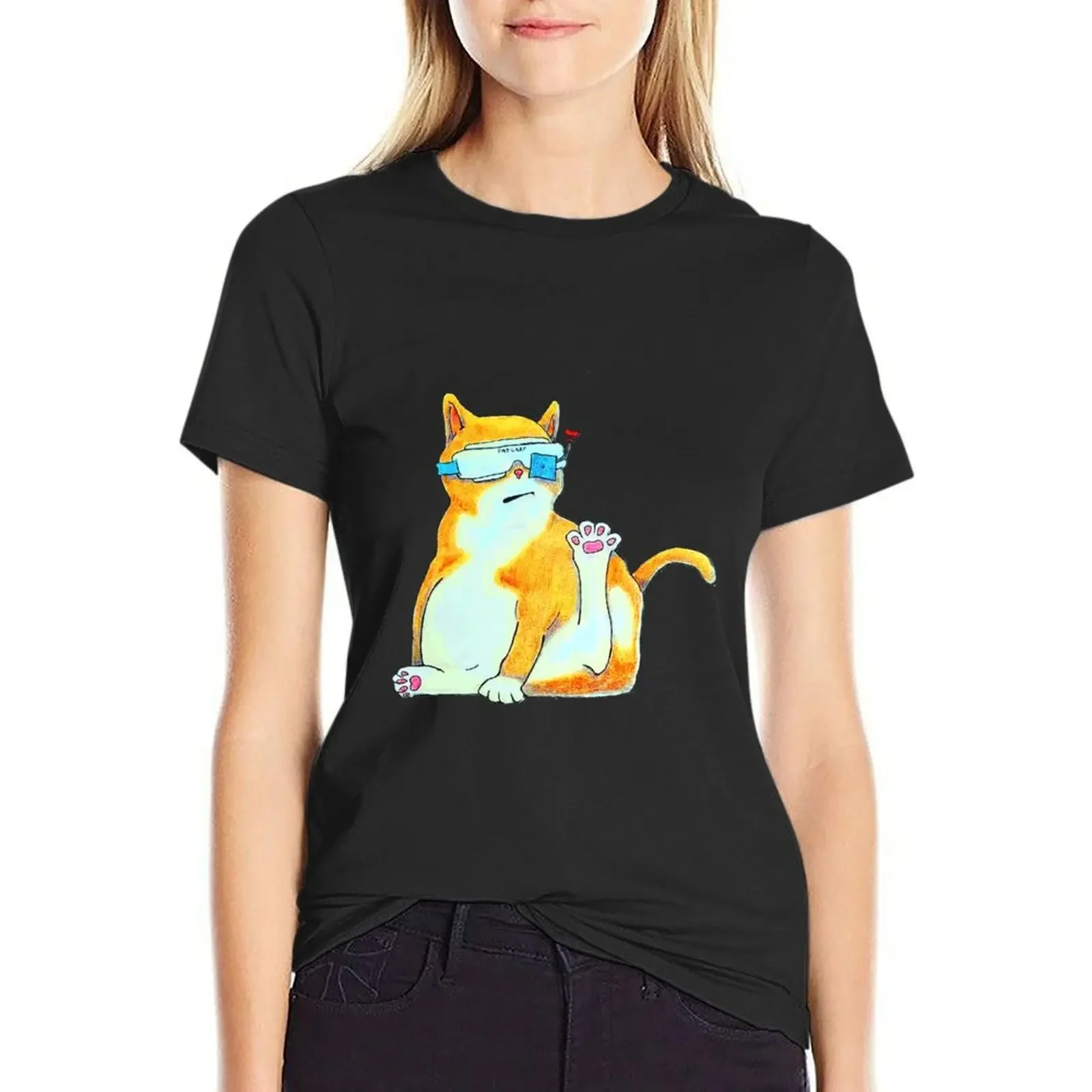 

Fat Cat FPV T-Shirt tops funny oversized t-shirts for Women cotton