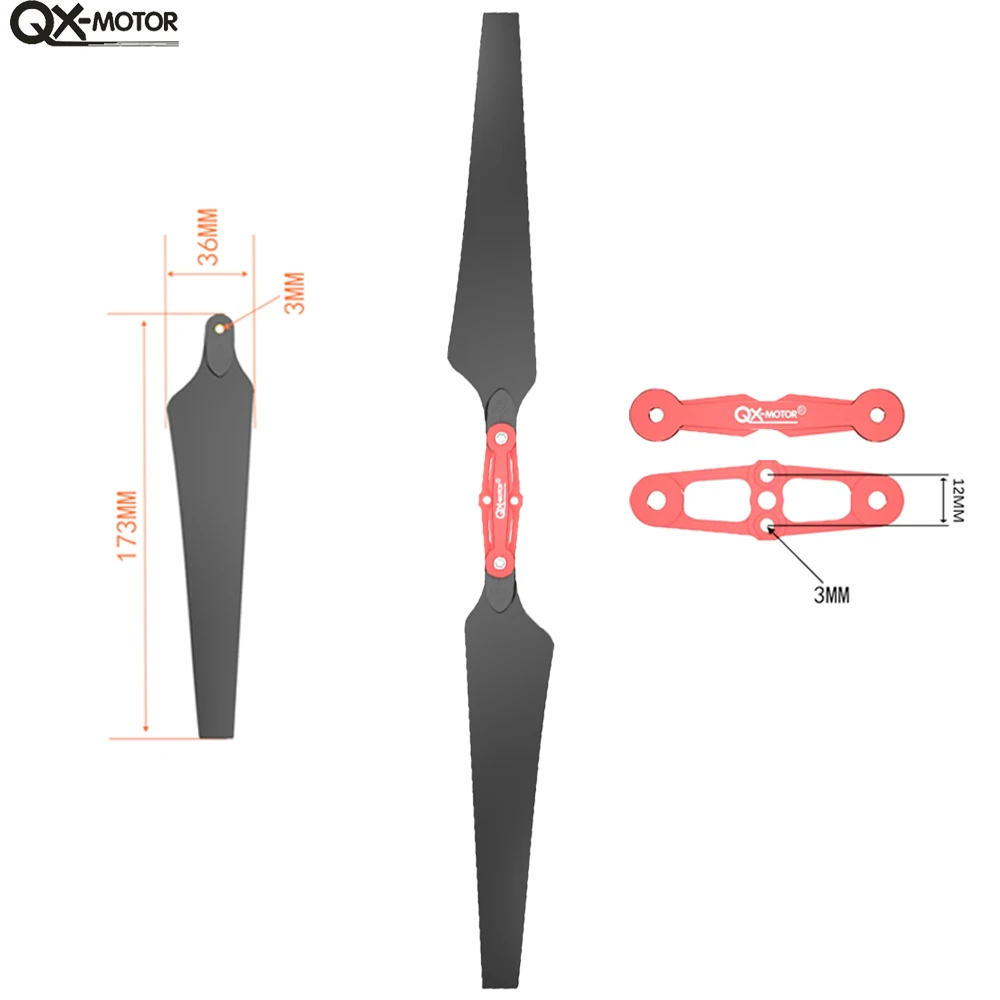 QX-Motor 15 inch 17 inch 1552 1760 CW CCW Opvouwbare Opvouwbare Propeller Voor Drone S800 S900 S1000 Multicopter Kit onderdelen