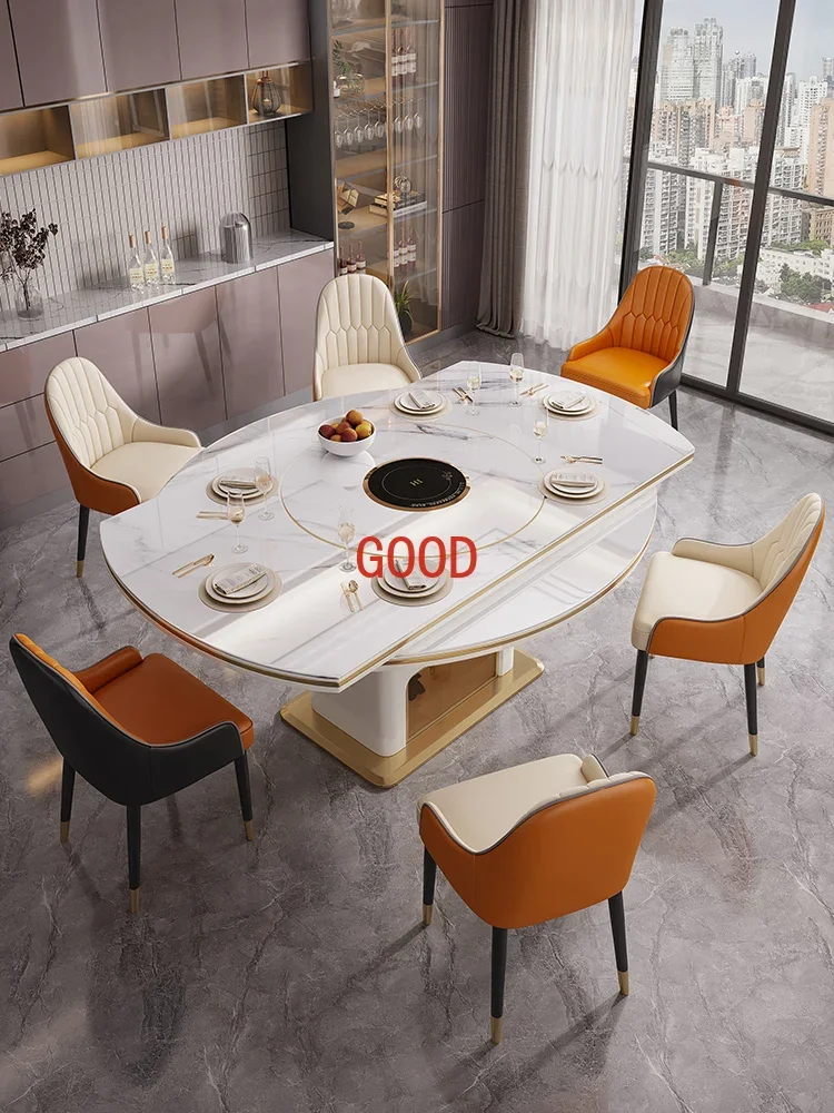 Многофункциональный складной круглый стол для небольшой квартиры, комбинация стола и стула с поворотным столом