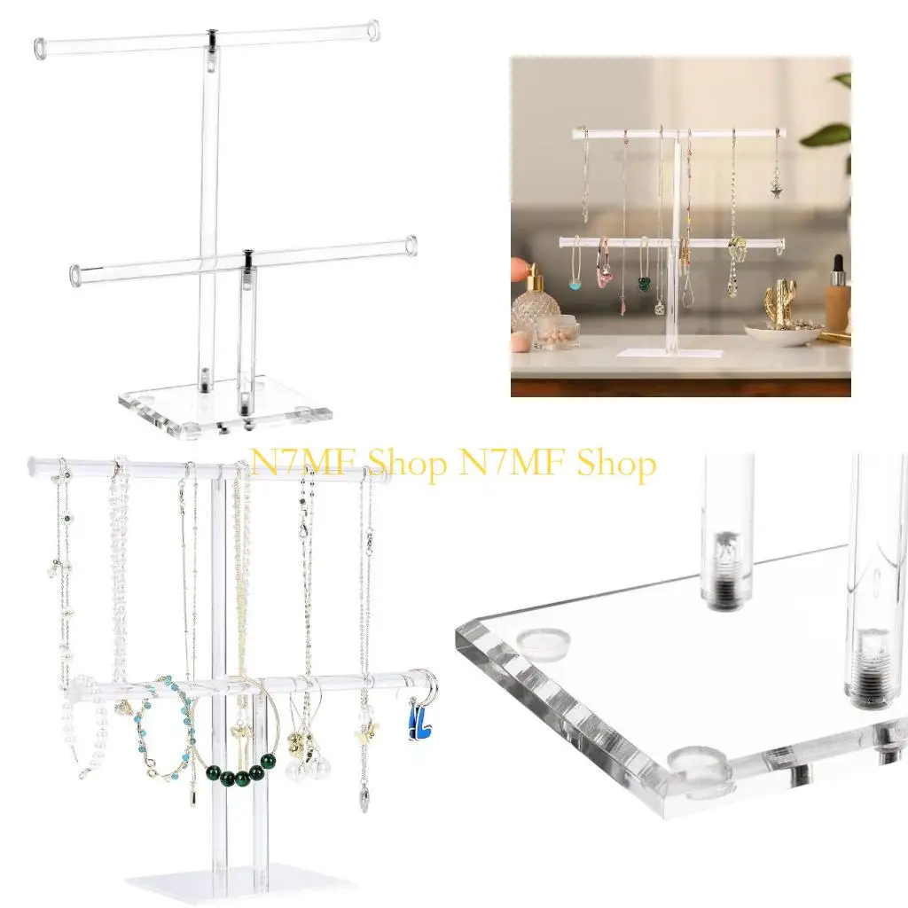 

N7MF Clear Hairband 2-Tier Acrylic Headband Holder Storage Rack for Teen