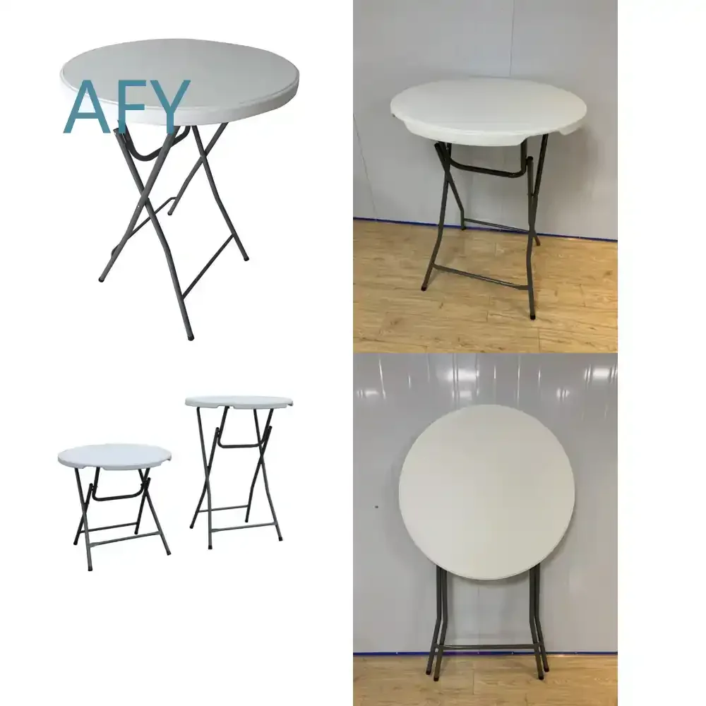 Folding Round Table and Chairs Set for Small Apartment Dining Room Bar Use Compact Space Saving Household Furniture