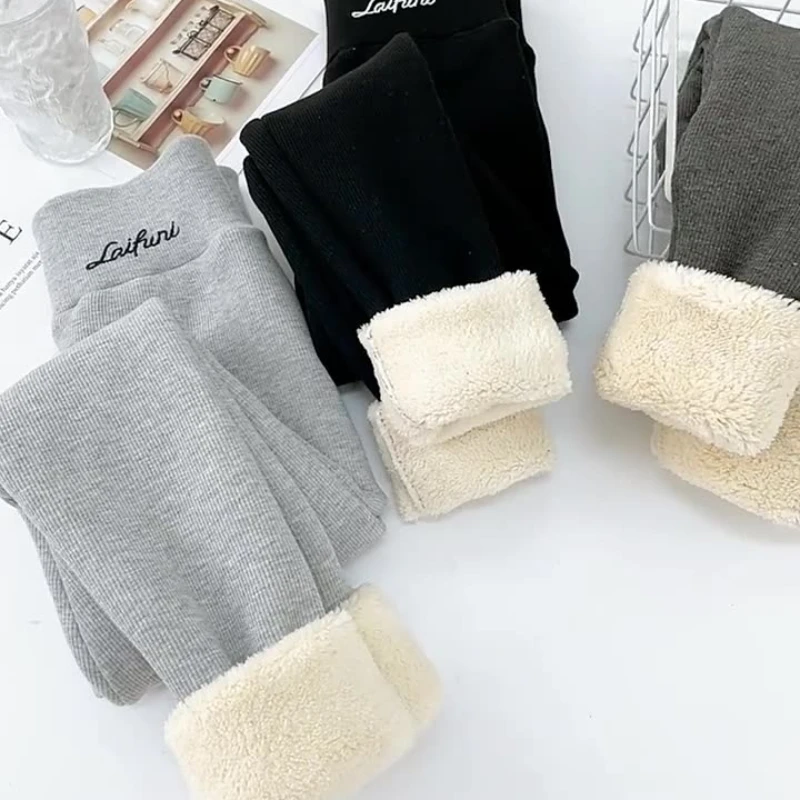 Damskie spodnie termiczne z polaru Sherpa, ciężkie, ocieplane polarem, z wysokim stanem, zimowe legginsy, bezszwowe, o gramaturze arktycznej.