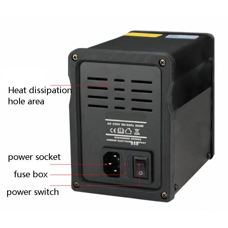 Anti-estática 958 Hot Air Gun com Inúmeros Vento Suave, Desoldering e Dtation, Reparo do Telefone Móvel e Notebook, Estação de Solda de Ar Quente