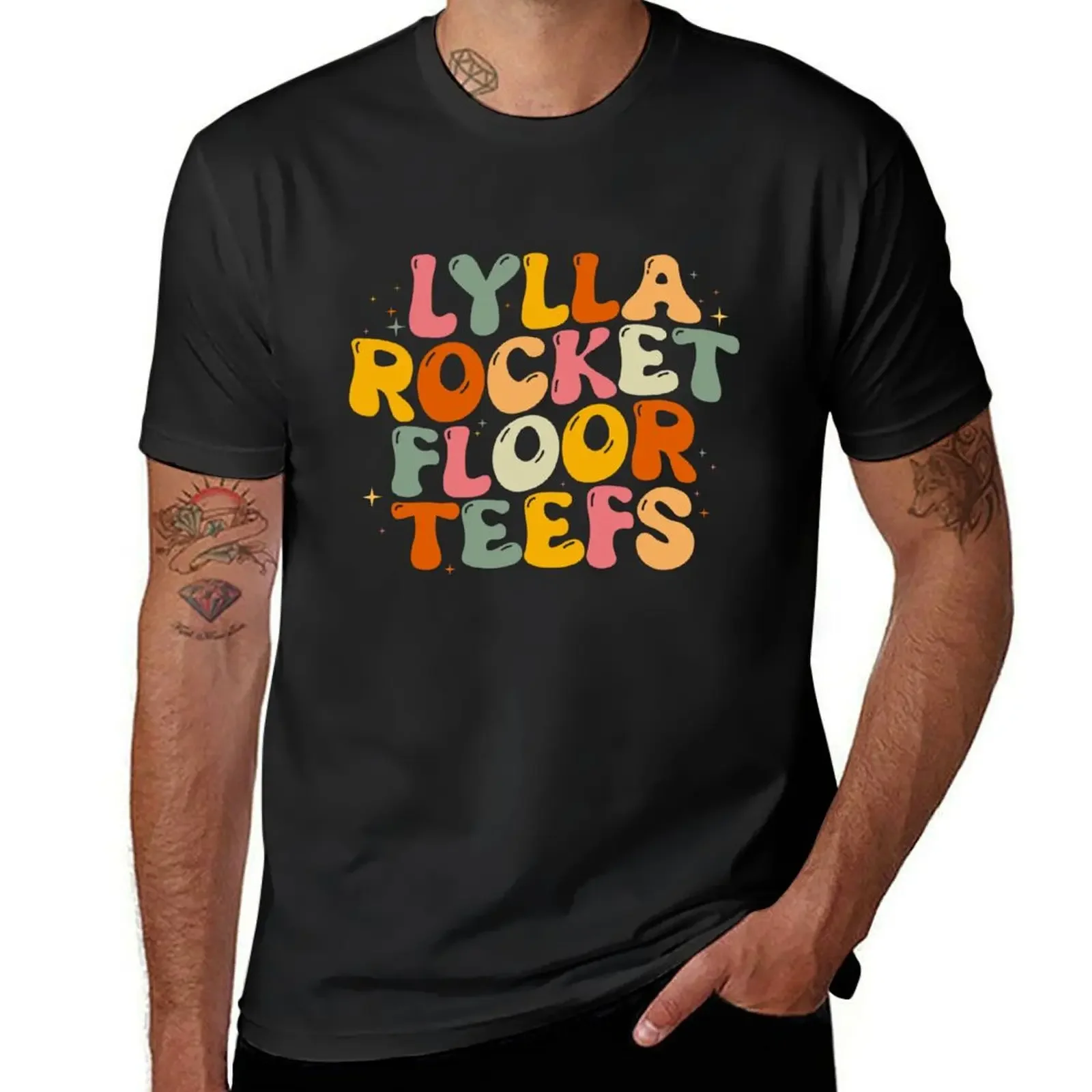 

LYLLA ROCKET FLOOR TEEFS T-Shirt Blouse vintage clothes kawaii clothes Short sleeve tee mens graphic t-shirts big and tall
