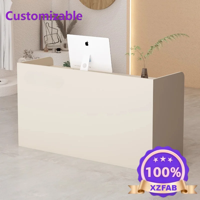 Factory Direct 2026 Beauty Welcome Reception Desks Unique Shelves Display Design Reception Desks Minimalist Company Scrivania Co