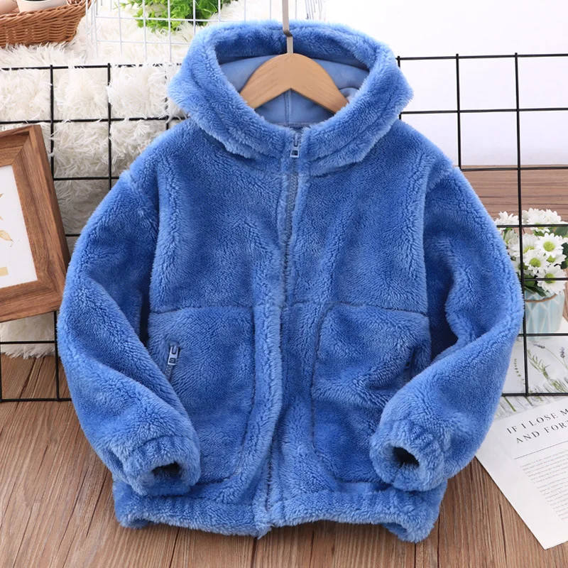 3-18 Years Autumn Winter Warm Coats Outerwear Clothes Kids Boys Girls Adults Polyester Thermal Thick Children Zipper Hoodies