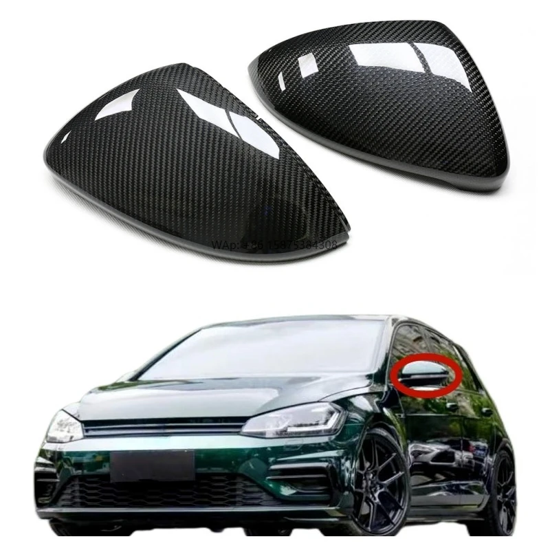 

Dry Carbon Mirrors Replacement for VW Golf 7 MK7 R GTI FULL Real Carbon Fiber Mirror Covers