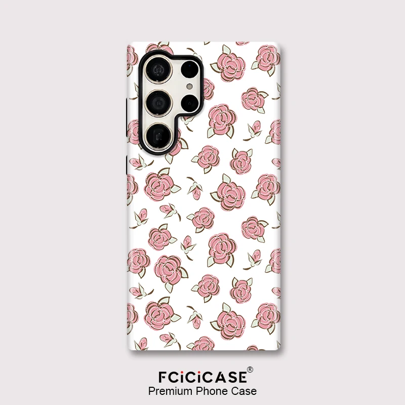 Fcicicase Phone Case For Samsung Galaxy S24 Ultra S26 Edge S23 S25 Plus S20 FE A26 A36 Flower Painting Shockproof Matte Cover