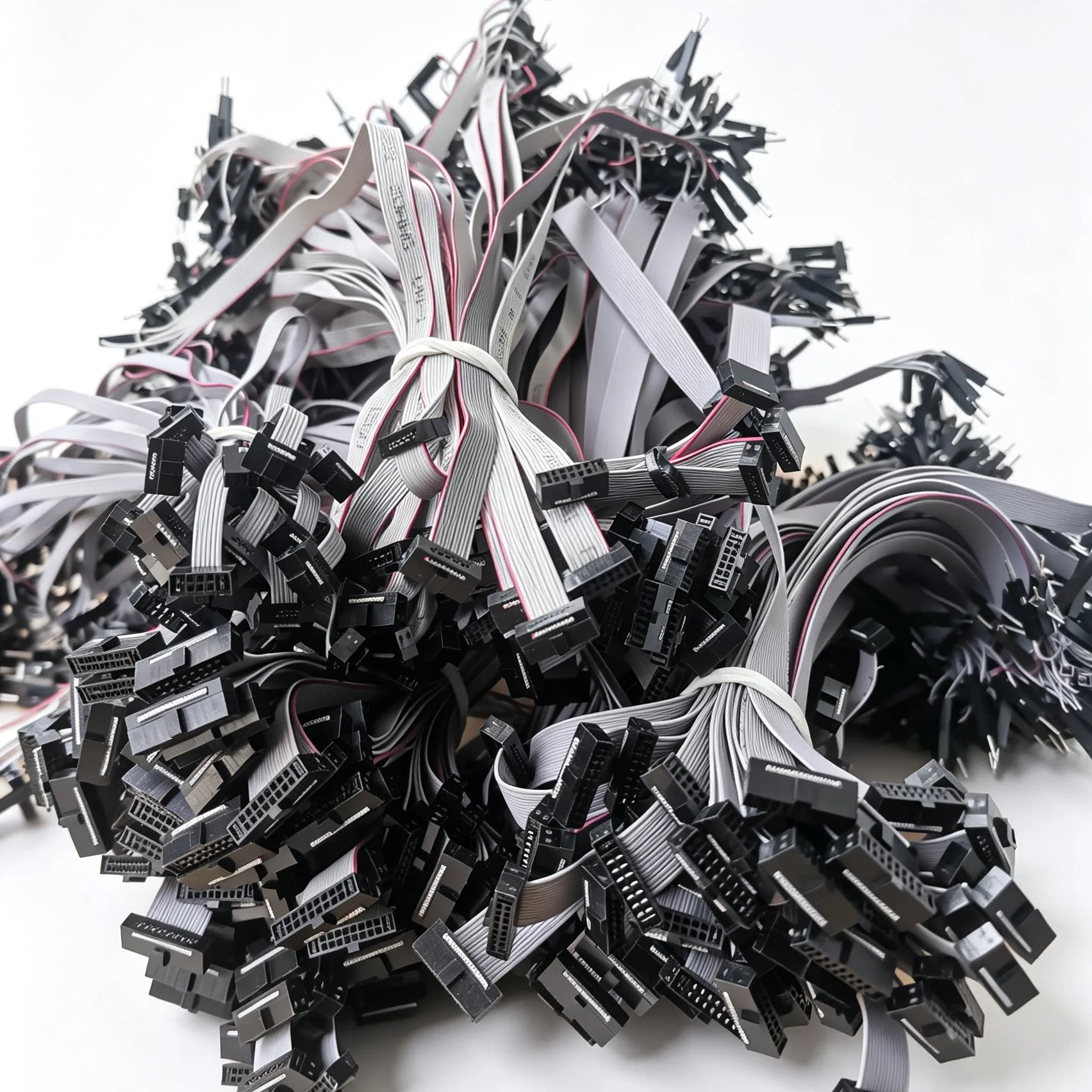 Gray Flat Cable FC 1.27mm Female To 2.54mm DuPont Male Connector FC-6P/8P/10P/12P/14P/16P/20P/26P/30P/34P/40P/50Pin 20CM Length