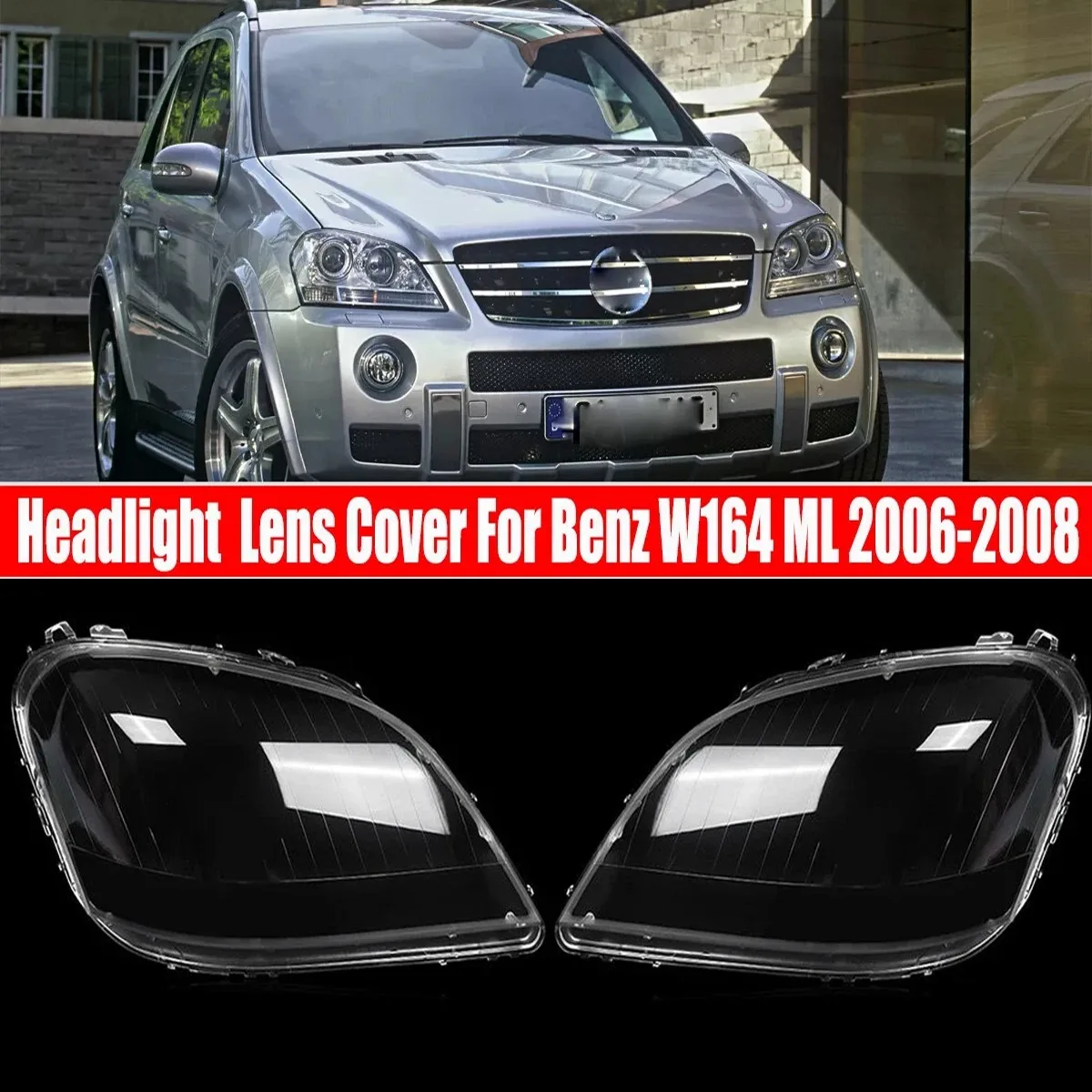

Для Mercedes-Benz ML Class W164 ML350 ML500 2005-2008 пара крышек линз для фар прозрачный абажур прозрачный корпус фары