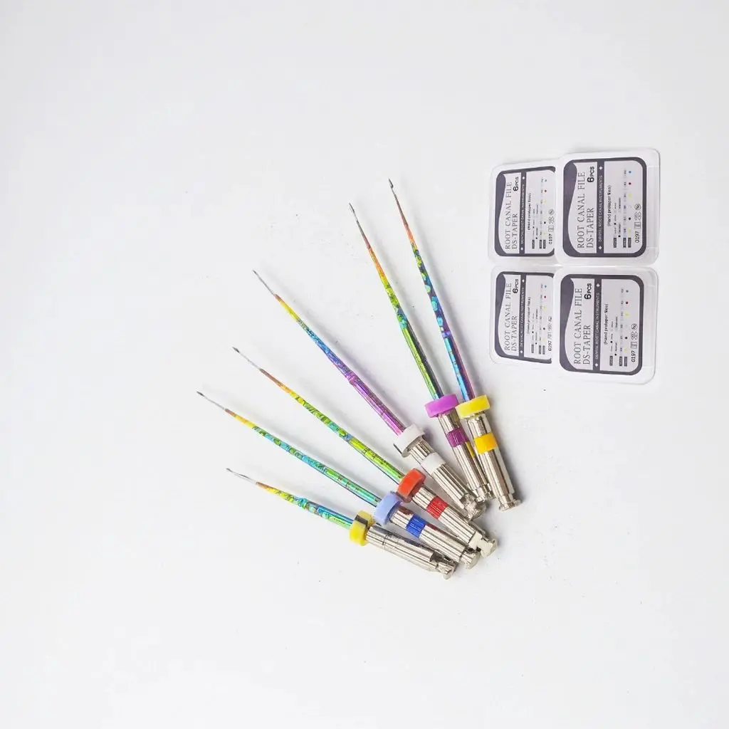 

Rainbow Series 6pcs/Box Dental SX-F3 Files Heat Activated 25mm NiTi Canal Root Rotary File Can Bend Endodontic Treatment