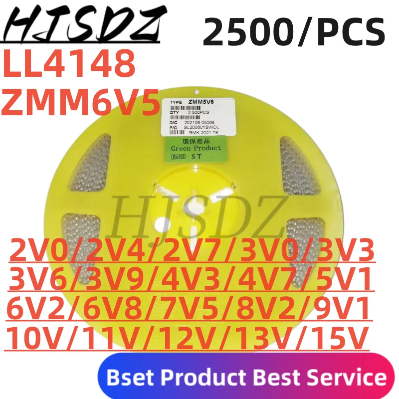 

2500Piezas LL34 1/2W diodo Zener LL4148 ZMM5V6 ZMM2V ZMM2V4 ZMM2V7 ZMM3V ZMM3V3 ZMM3V6 ZMM3V9 ZMM4V3 ZMM4V7 ZMM5V1 ZMM6V2 ZMM6V8