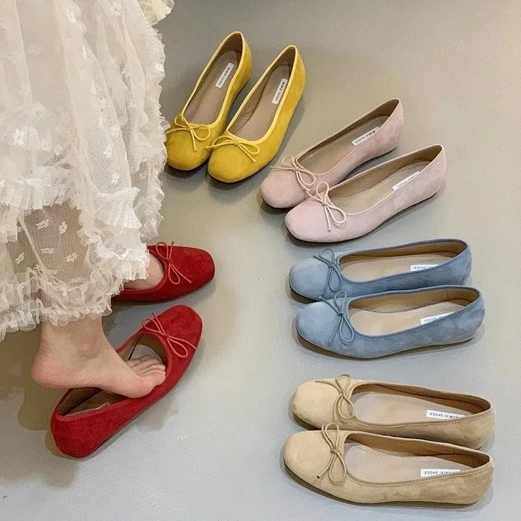 ハイカットレトロレッドレディースシューズ2026春新作フレンチスタイルピンクバレエスタイルソフトイブニングシューズ