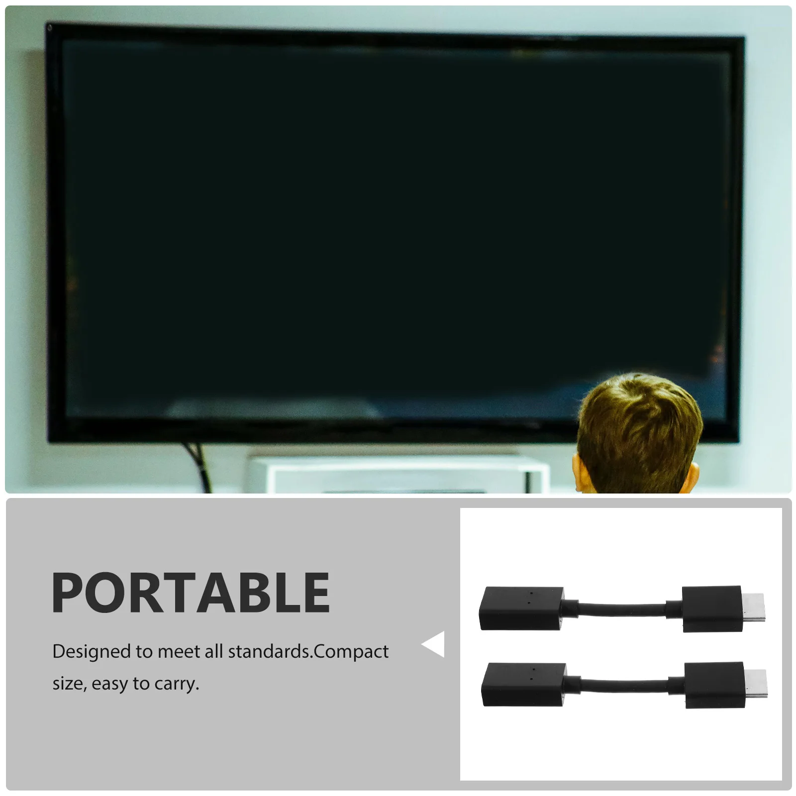 

2pcs Extension Cable Male to Female 4K Extended Cable Connector Adapter Cord for LCD Laptop Projector (Black)