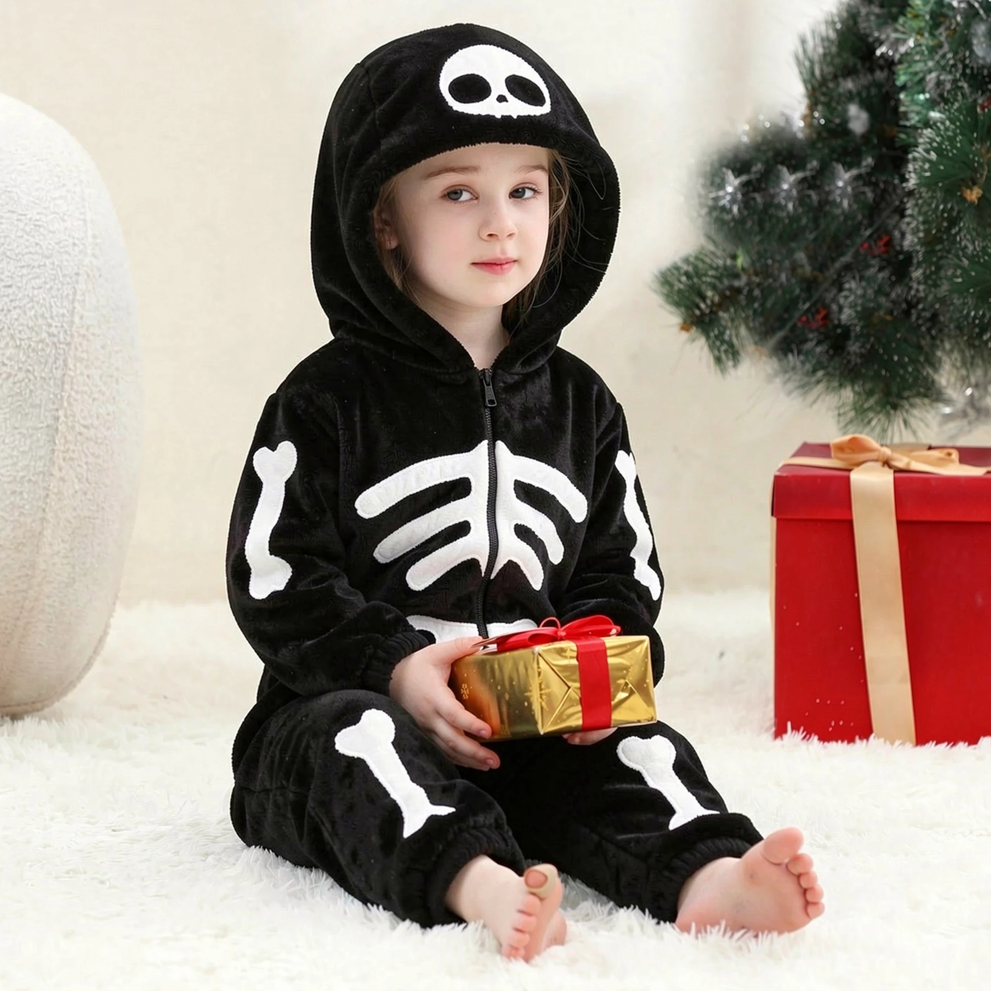 MICHLEY Löwen-Kinder-Schlafsack, Flanell-Decke, Schlafanzug 3-12 Jahre, Kapuzenpyjama, Kostümkleidung, Jumpsuit für Jungen und Mädchen – Detail 15