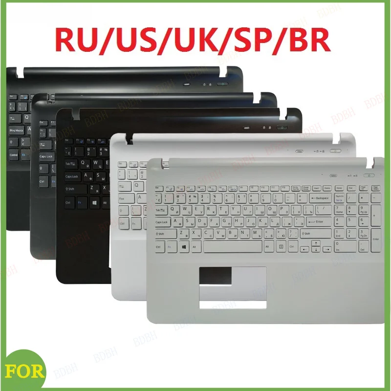 Palmrest Superior para Teclado de Notebook SONY VAIO FIT15 SVF15 SVF152 SVF153 SVF15E SVF154 SVF152C29V (Layouts US/Russo/UK/Espanhol/Brasil)
